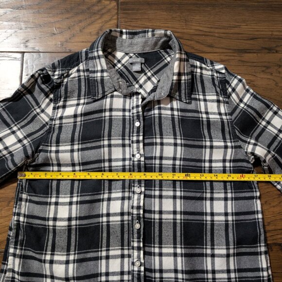 aerie plaid flannel shirt black white size XS - Picture 6 of 16